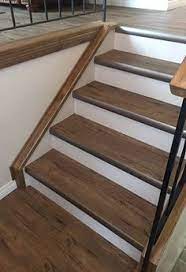 Vinyl On Stairs Built By Cochrane Floors More Luxury Vinyl Plank Flooring Stairs Vinyl Laminate Stairs