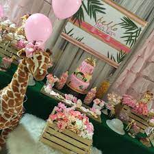 Safari Theme Baby Shower Baby Shower Party Ideas Photo 1 Of 12 Baby Shower Safari Theme Safari Baby Shower Girl Giraffe Baby Shower Theme