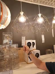 Ikea Geometric Gold Shades And Lightbulbs Ceiling Lights Light Bulb Geometric