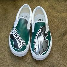 Philadelphia Eagles Custom Vans Vans Painted Sneakers Custom Vans
