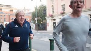 The mayor of london allowed his barrister wife marina wheeler to sit on his bike while he pedalled it down a street late at night. Bbc Joins Boris Johnson For Morning Jog At Conference Bbc News