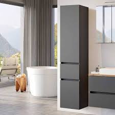 Badezimmer Schrank Laliano In Dunkelgrau 40 Cm Breit In 2020 Badezimmer Schrank Bad Hochschrank Badezimmer Hochschrank