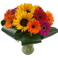 Our network of local florists and flower shops offers same day delivery for all occasions. Sunflower And Germini Bouquet Fresh Flowers Free Uk Delivery