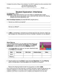 There is a printable worksheet available for download here so you can take the quiz with pen and paper. Gizmo Inheritance Fill Online Printable Fillable Blank Pdffiller