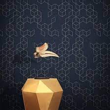 A Modern Minimalist Geometric Wallpaper Design Inspired By Vintage Tiles Funky Wallpaper Accent Wall Designs Geometric Wallpaper
