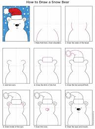 Draw A Snow Bear Art Projects For Kids Kids Art Projects Kindergarten Art Polar Bear Art