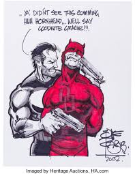 Daredevil Vs Punisher Convention Sketch Original Art 2002 Lot 12548 Heritage Auctions Any posts unrelated to daredevil or daredevil's side characters will be removed. comics comic art animation art heritage auctions
