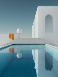 Le Reflet De L Eau Nous Renvoie Vers La Decoration Sobre Et Apaisante De Cette Piscine En 2020 Architecture Minimaliste Modele Architecture Piscines De Reve