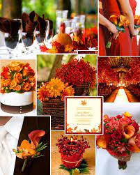 Fall Flowers For Weddings Favorite Fall Wedding Colors Burnt Orange Deep Red September October Wedding Colors Orange Wedding Themes Unique Wedding Colors