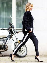 Black And White Striped Pants Outfit Ideas Microtrend The Pants That Prove Athleisure S Staying Power Side Stripe Trousers Stripe Pants Outfit Fashion