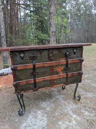 Free Ship Sold But Making More Taking Orders Vintage Trunk Etsy Vintage Industrial Furniture Recycled Furniture Vintage Furniture
