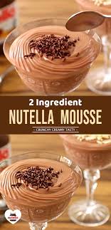 2 Ingredients Nutella Mousse Chocolatemousse Chocolatedessert Nutella Dessert Recipes Nutella Desserts Nutella Recipes Easy