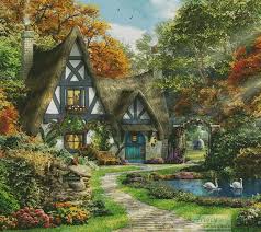 Pin By Mundo Da Arte Atelier On Une Maison A La Campagne Cottage Art Fairytale Cottage Fairytale House