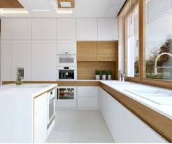 White With Timber Trim And Shadow Line Details In Cabinetry Against Matching Timber Flooring Modern Kitchen Modern Kitchen Design Kitchen Design