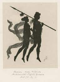 Oberon And Titania Silhouette Illustrating A Midsummer Night S Dream Act Midsummer Nights Dream Shakespeare Midsummer Night S Dream Silhouette Illustration