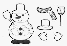 Caricatura de un muñeco de nieve aislado en un fondo blanco. Muneco De Nieve Recortable Fichas Y Dibujos Navidad