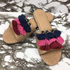 A New Day Shoes A New Day Fringe Tassel Slip On Slide Sandals Poshmark