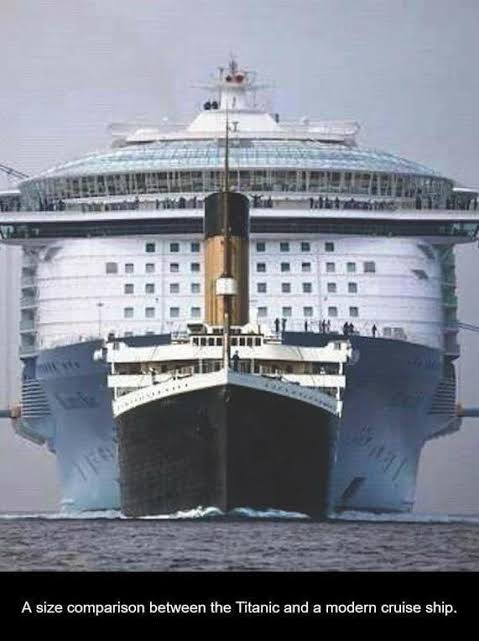 Insane' image reveals Titanic compared to modern day cruise ship