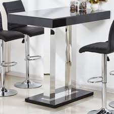 Caprice Glass Bar Table In Black And Stainless Steel Support In 2020 Glass Bar Table Glass Bar High Bar Table