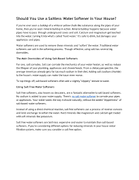 Read about our favorite water softener in our best water softeners for well waters. Calameo Should You Use A Saltless Water Softener In Your House