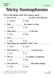 Grammar spelling and spelling patterns long vowel sounds. Homophones Worksheets Www Grade1to6 Com