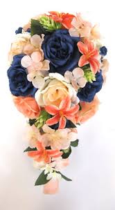 We did not find results for: Wedding Supplies 17 Piece Wedding Bouquet Silk Flower Bridal Navy Blue Cream Orange Lily Package Home Garden