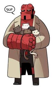 Hellboy And Kittens Comic Books Art Comic Art Comics