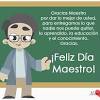 El dia del maestro es un dia muy especial para reconocer a todas aquellas personas que te acompañan y acompañaran en la educacion a lo el buen maestro hace que el mal estudiante se convierta en bueno y el buen estudiante en superior. 1