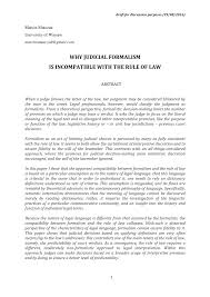 Pdf Why Judicial Formalism Is Incompatible With The Rule Of Law