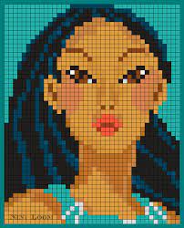 personnage disney pocahontas creations au point de croix dessin petit carreau tapisserie en crochet enseignant coloriage