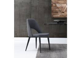 Modern sleek design bench w/ silver stainless steel finish. Whiteline Modern Living Audrey Dining Chair In Blue Navy Leather With Powder Coated Metal Legs In Matt Black Color Home Furniture And Patio
