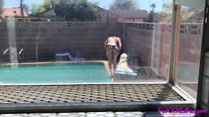 Busty blond neighbor tans naked by pool - thefoxxxlife - XNXX.COM