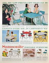 1959 Samsonite Folding Tables Chairs Ad 1950s Entertaining Etsy In 2020 Portable Furniture Vintage Advertisements Furniture Ads