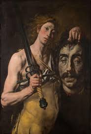 David and Goliath Daniele da Volterra (b. 1509, Volterra, d. 1566, Roma)  1550-56, Black chalk, 300 x 400 mm Galleria degli Uffizi, Florence After  the completion of the frescoes in the Cappella