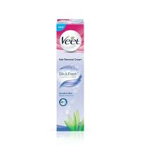 Enriched with aloe vera and vitamin e, it removes hair effectively without cutting it, so hair grows back feeling softer, and leaves skin. Buy Veet Hair Removal Cream 100gm Sensitive Skin Drugcarts
