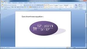 Cara mudah menulis rumus di power point 2007. Belajar Microsoft Word 2007 Cara Membuat Rumus Persamaan Matematika Math Equations Di Word 2 Youtube