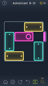 Glowing neon blue futuristic theme. Puzzle Glow Brain Puzzle Game Collection Apk