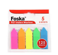 Foska Office Supply Colorful Adhesive Office PET Index Marker Neon Sticky  Index Tabs for School Student Stationery Index Marker
