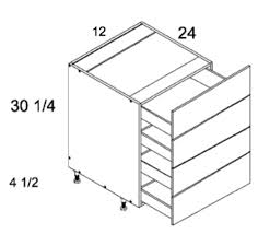 4db12: four drawer base: torino grey