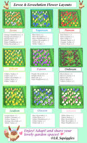 I Made Some Eevee Eeveelution Inspired Flower Layouts They Were Popular On Fb So Thought I D P In 2020 Animal Crossing Animal Crossing 3ds Animal Crossing Villagers