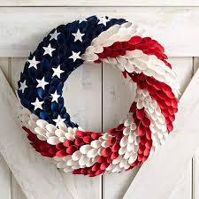 Pier 1 Imports Patriotic Round Wood Curl Wreath Affiliate Wreath Americana Flag 4th Of July Decorations Wreaths Patriotic Decorations