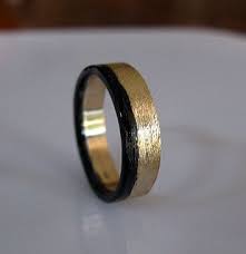 Black And Gold Ring Sale Size 9 Black Gold Ring Black Stripe Ring Mens Wedding Band 14k Bimetal Mixed Metal Ring Ma Mens Gold Wedding Band Black Gold Ring Rings Mens Wedding Bands