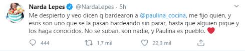 En paulina cocina encontrarás las mejores recetas de cocina y comida casera paso a paso. Paulina Cocina Fue Atacada En Redes Y Narda Lepes La Defendio Ella Es Pueblo Infobae