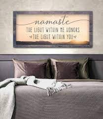 Yoga Wall Art Namaste Wood Frame Ready To Hang Yoga Room Decor Home Yoga Room Yoga Room Design