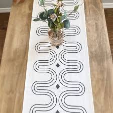 Eames Retro Curves Mid Century Modern Table Runner Off Etsy Modern Table Runners Mid Century Modern Table Modern Table