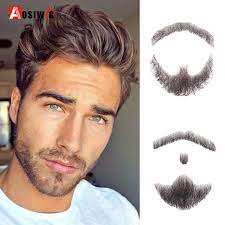 Pose de faux locks avec des cheveux naturels, en vente directement à l'espace. Tissage De Fausse Barbe Pour Homme Moustache Pour Le Maquillage Des Films Et De La Television Faux Cheveux Synthetiques Outils De Fete Cosplay Aosiwig Aliexpress