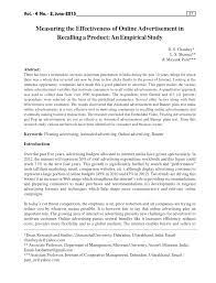 Pdf Measuring The Effectiveness Of Online Advertisement In Recalling A Product An Empirical Study