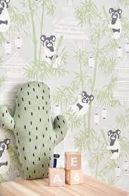 Super Cute Panda Wallpaper Design Called Bambu By Scandinavian Company Majvillan Floral Pillows Kids Wallpaper Wallpaper