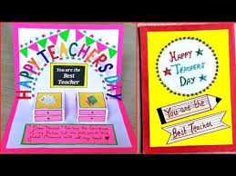 Diy Teacher S Day Card Teacher S Day Card Making Ideas Handmade Teacher S Day Pop Up Card Ideas Yout Teachers Diy Teachers Day Card Teacher Birthday Card