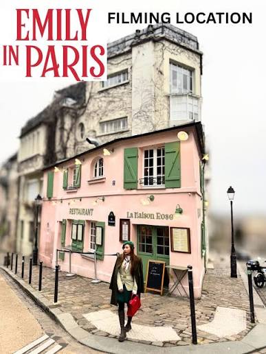La Maison Rose appears in Season 1 of Emily in Paris. Emily and Mindy stop here for a picturesque dinner in Montmartre. ￼ It's become one of the most Instagrammable spots in